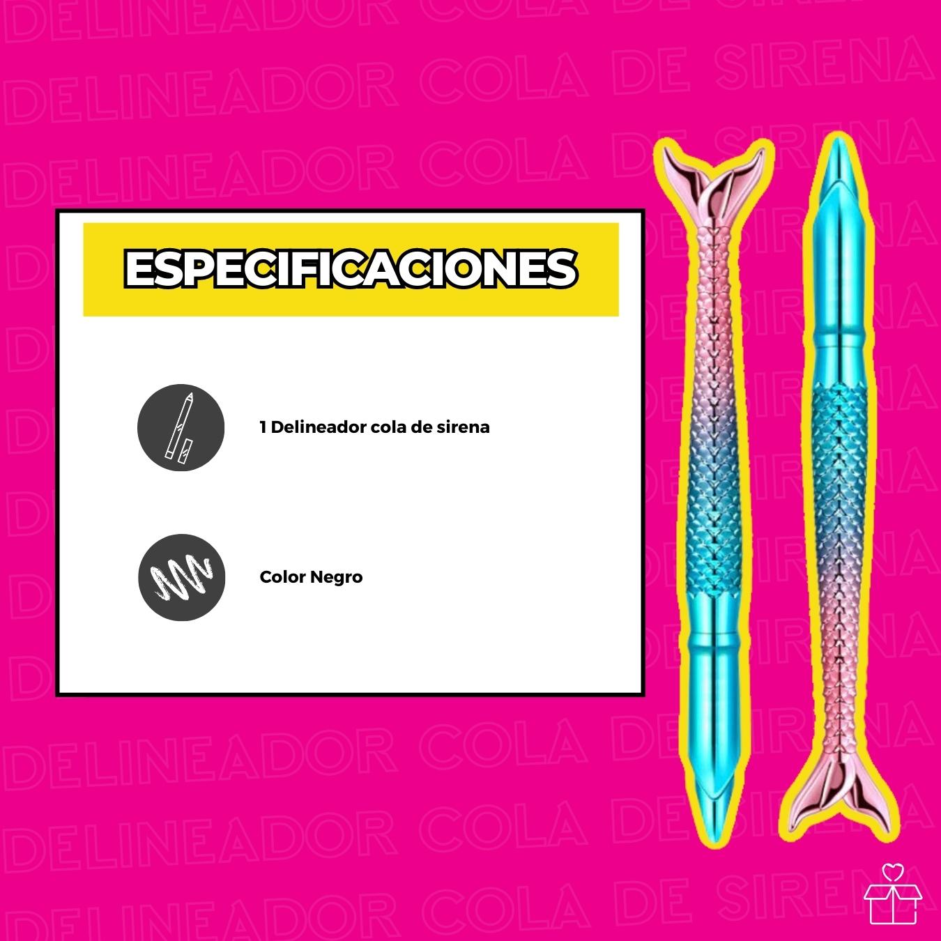 Delineador 36h 1 Pieza Delineador Negro Ojos Tornasol Sirena OnlyShop Mexico