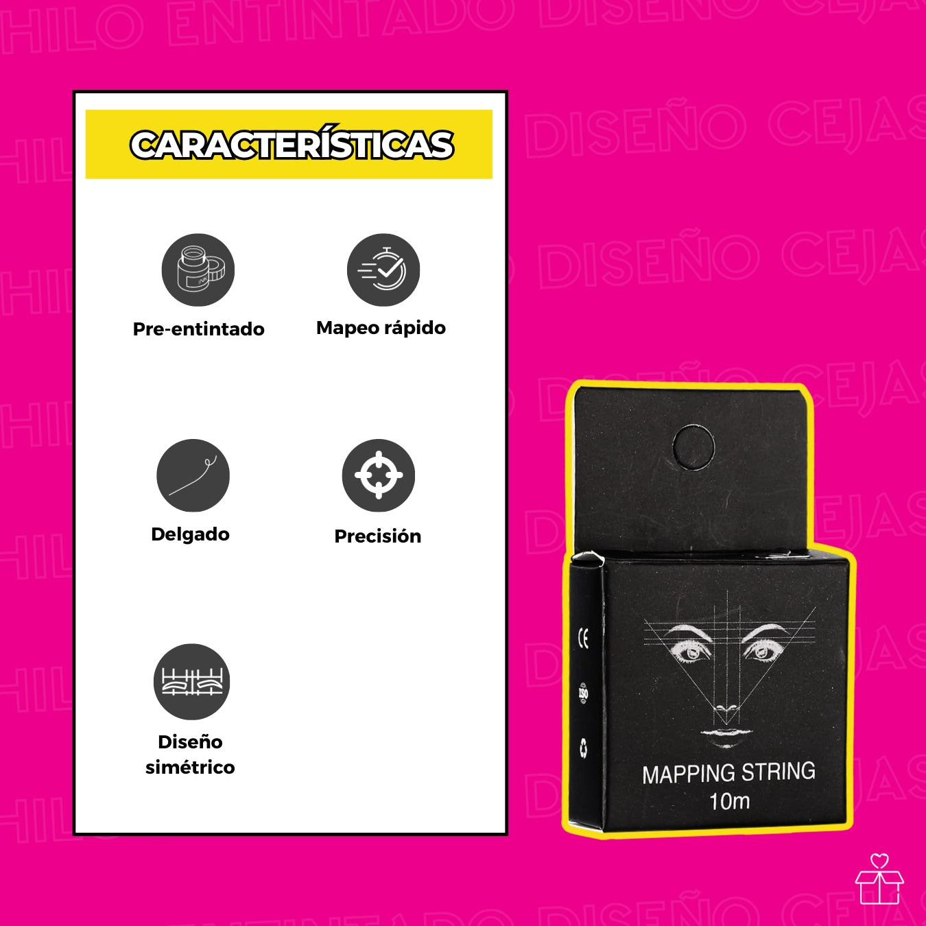 Hilo Entintado para Diseño de Cejas Negro Onlyshop México