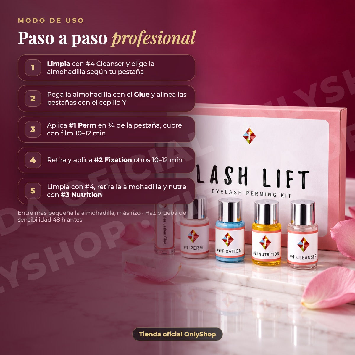 Kit Lash Lifting Rizado Original Iconsign · modo-de-uso