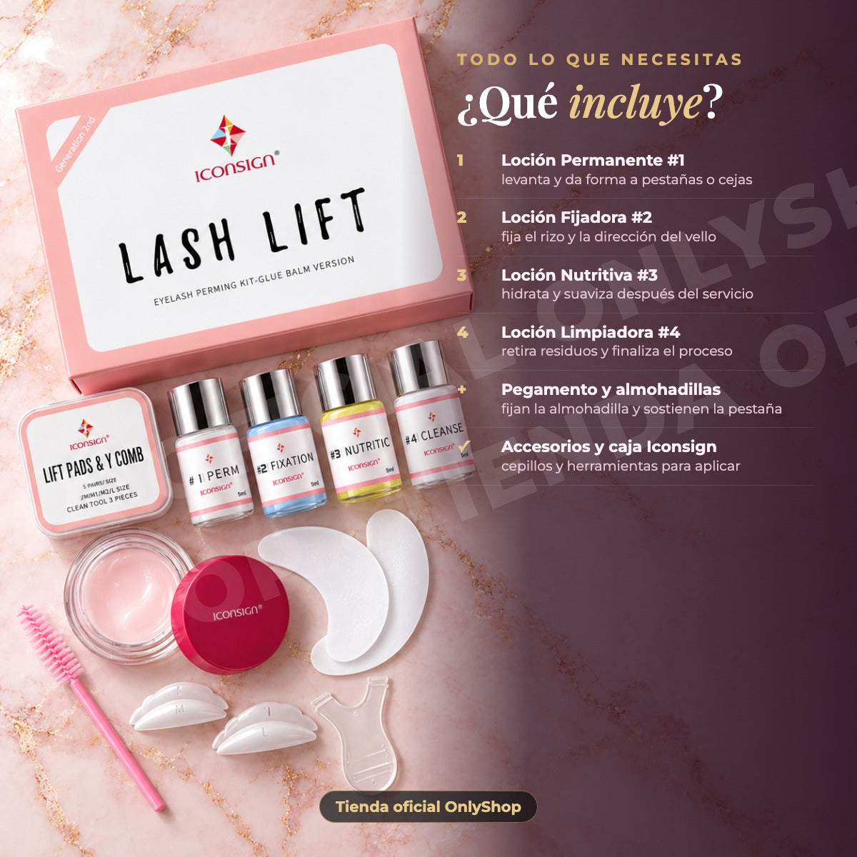 ICONSIGN 2N1 Lash & Brow Lifting Kit · incluye