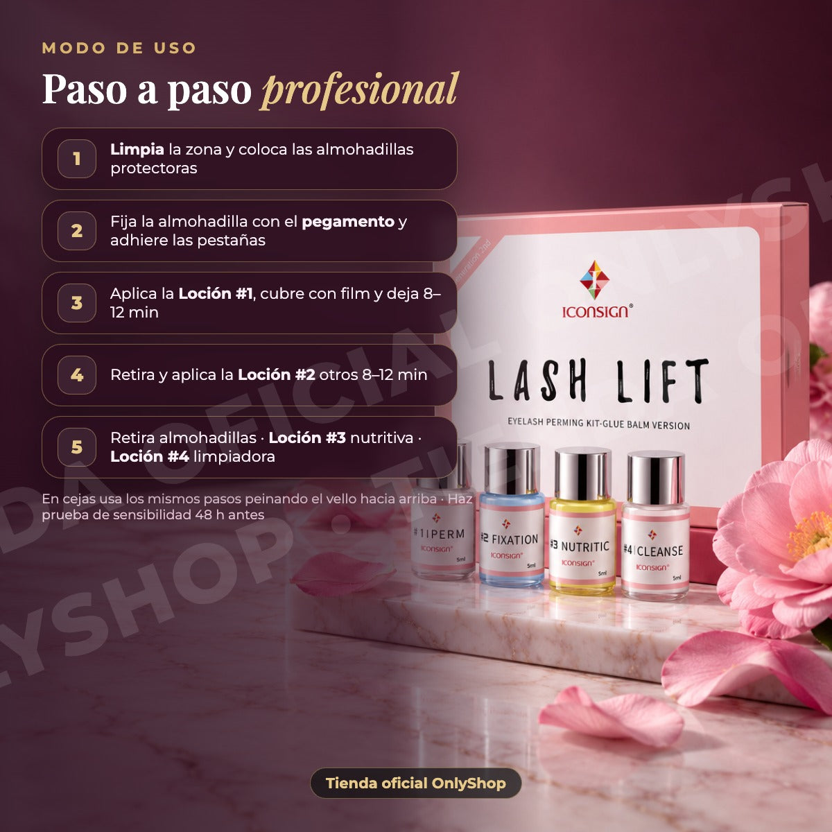 ICONSIGN 2N1 Lash & Brow Lifting Kit · modo-de-uso
