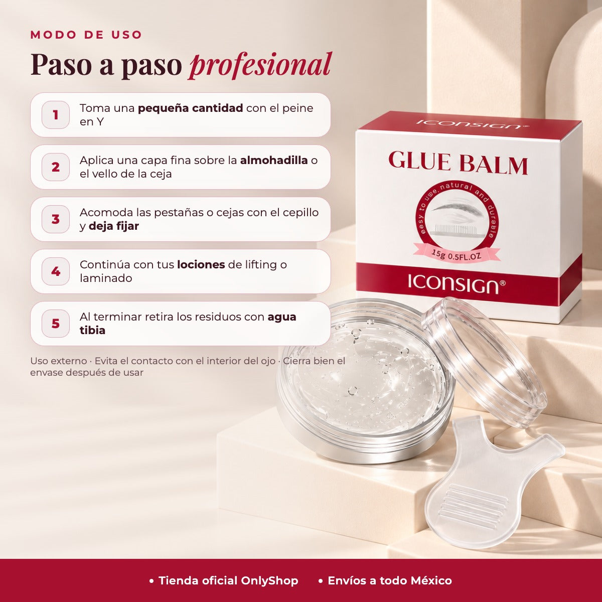 Bálsamo Adhesivo para Laminación de Cejas y Pestañas