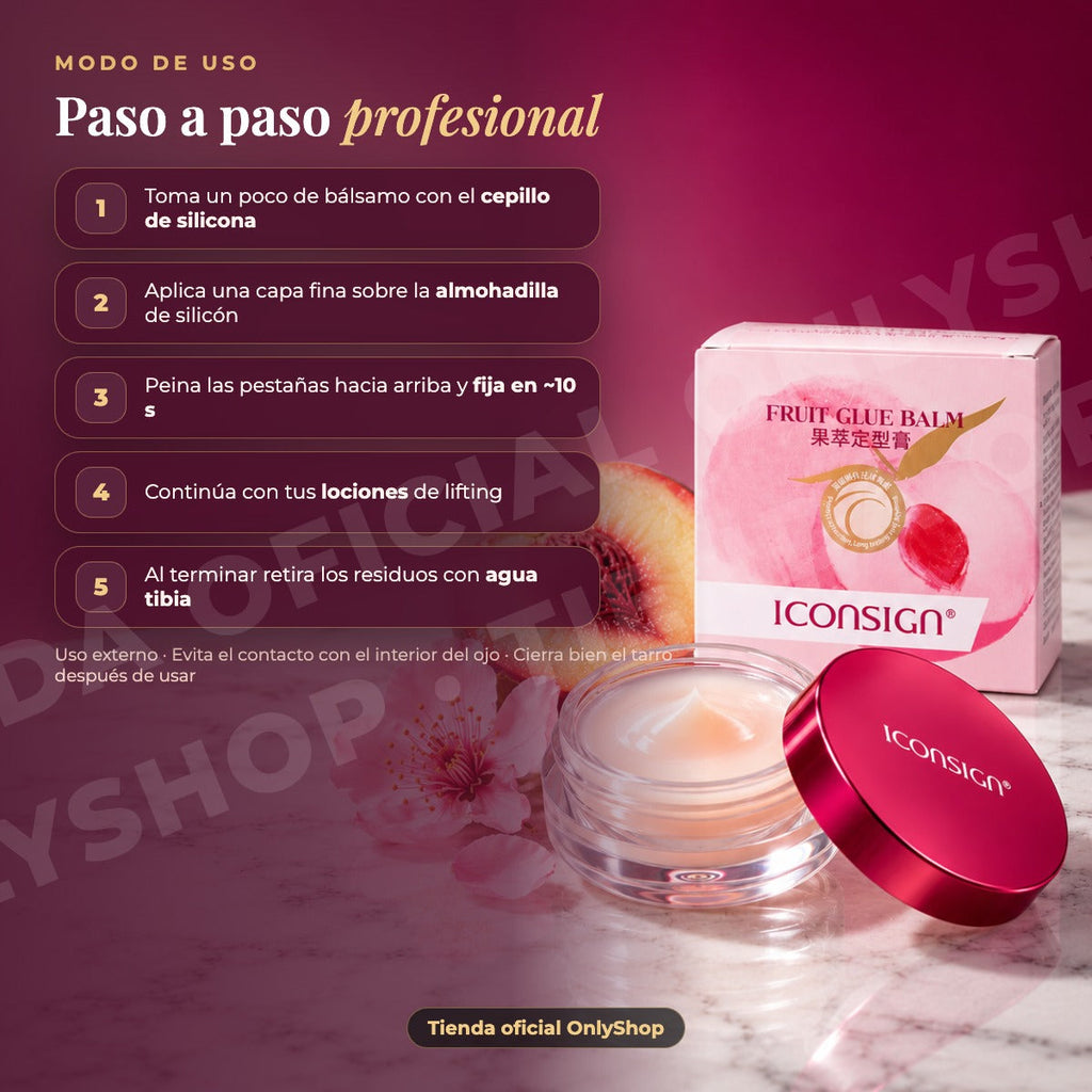 ICONSIGN Fruit Glue Balm (Peach) · modo-de-uso