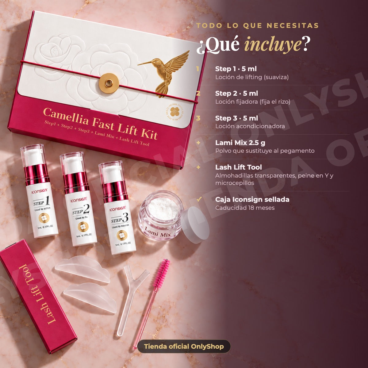 Kit Lash Lifting Rápido Iconsign Camellia Fast Lift 5–8 min (3 pasos + Lami Mix)