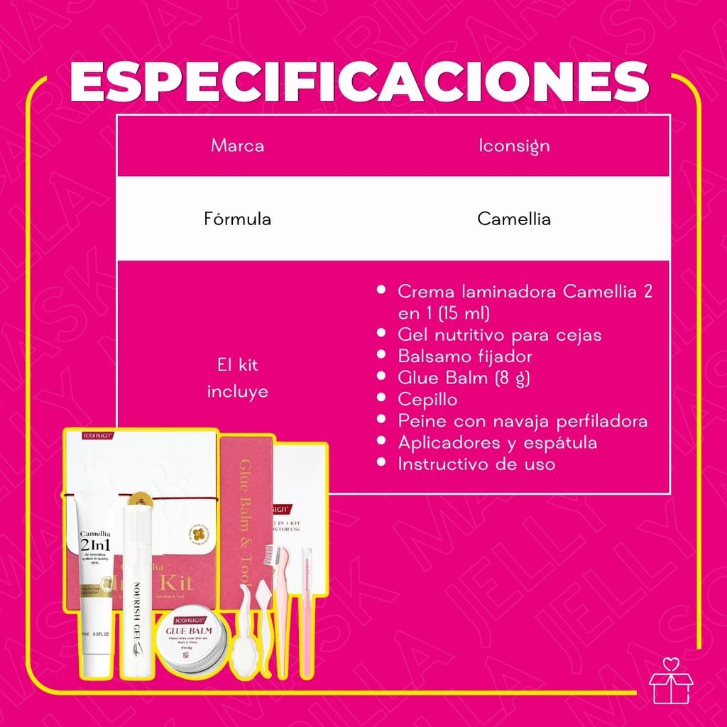Kit Lifting Cejas 2 En1 Modelador Camelia Queratina Iconsign
