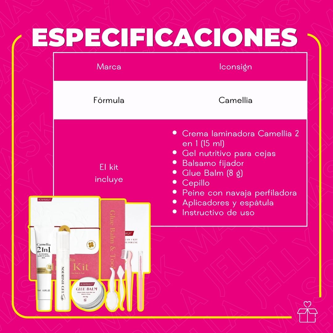 Kit Lifting Cejas 2 En1 Modelador Camelia Queratina Iconsign