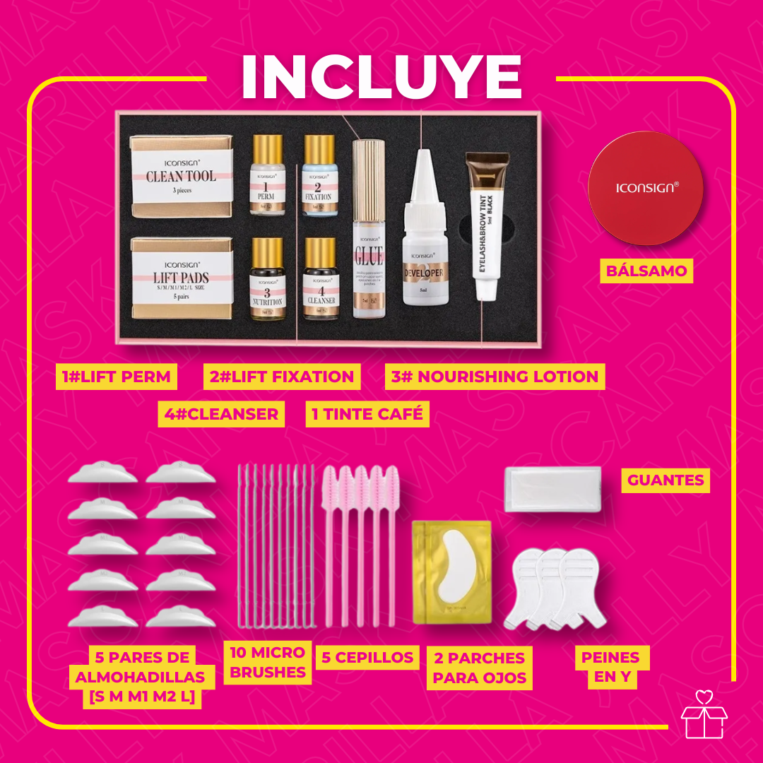 Kit Rizado Pestañas Lash Lifting Iconsign Pigmento Y Balsamo