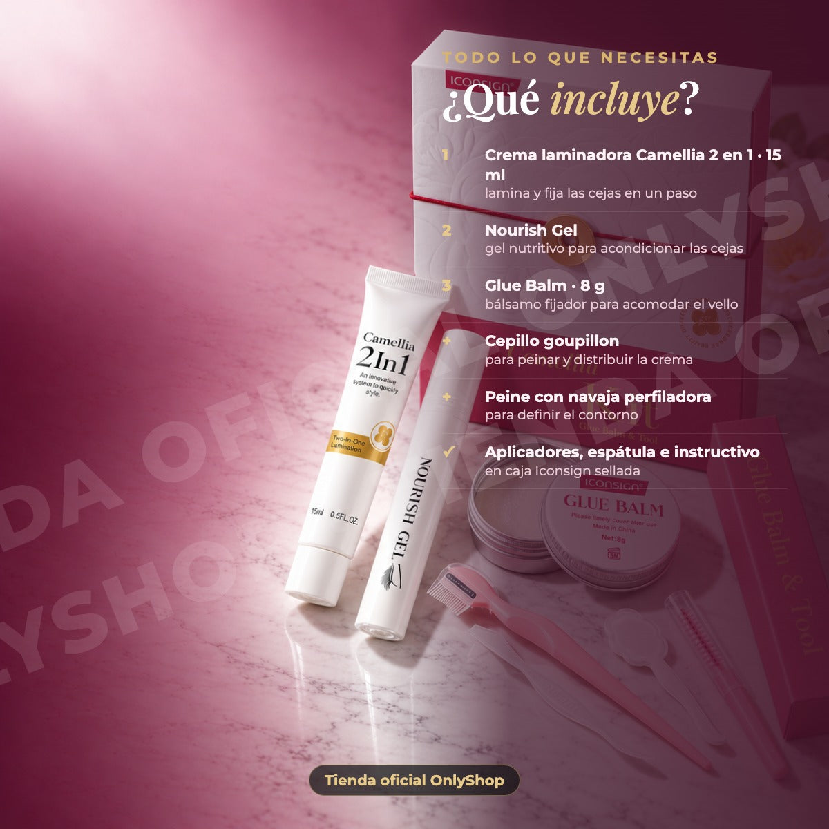 Kit Lifting Cejas 2 En1 Modelador Camelia Queratina Iconsign · incluye