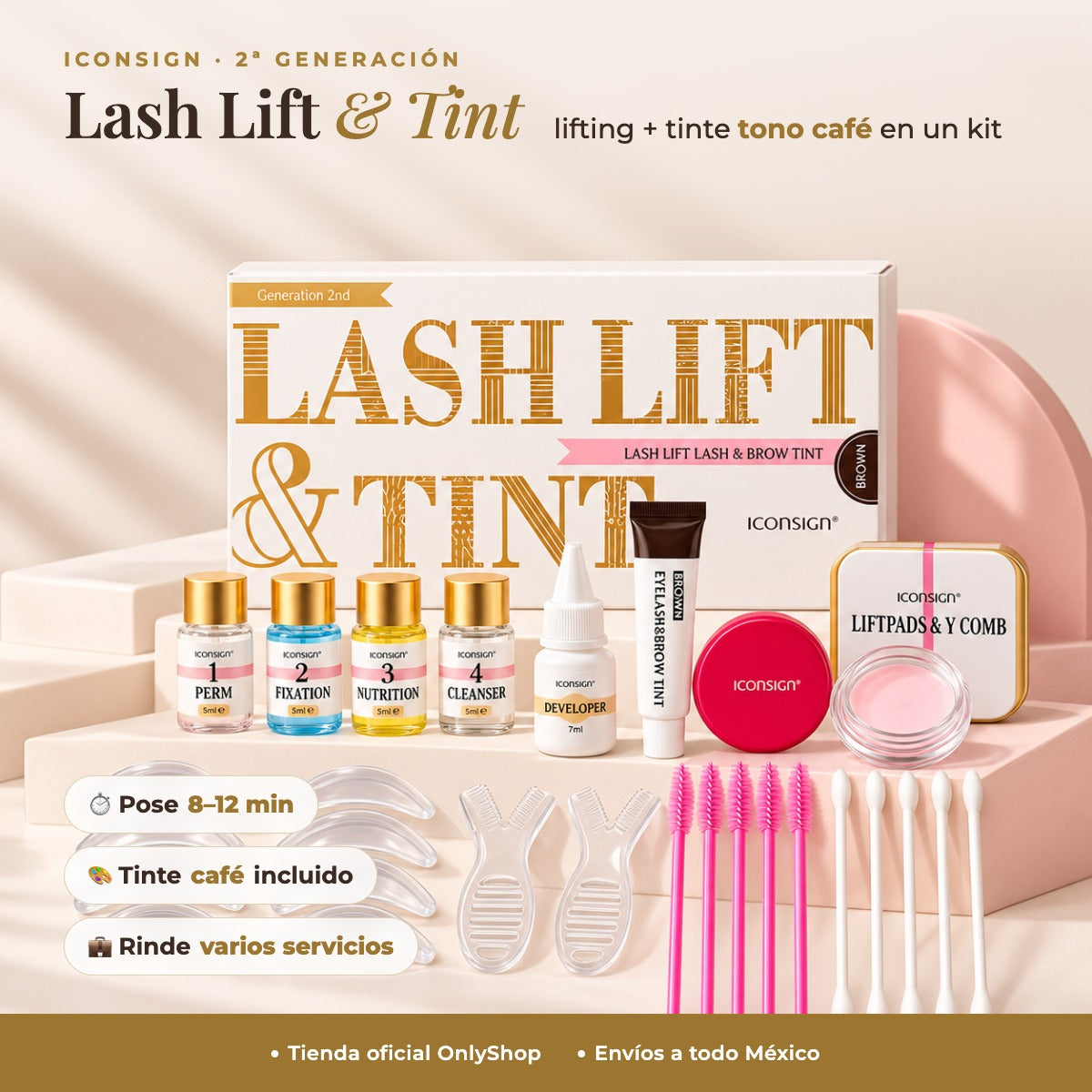 Kit Rizado Pestañas Lash Lifting Iconsign Pigmento Y Bálsamo