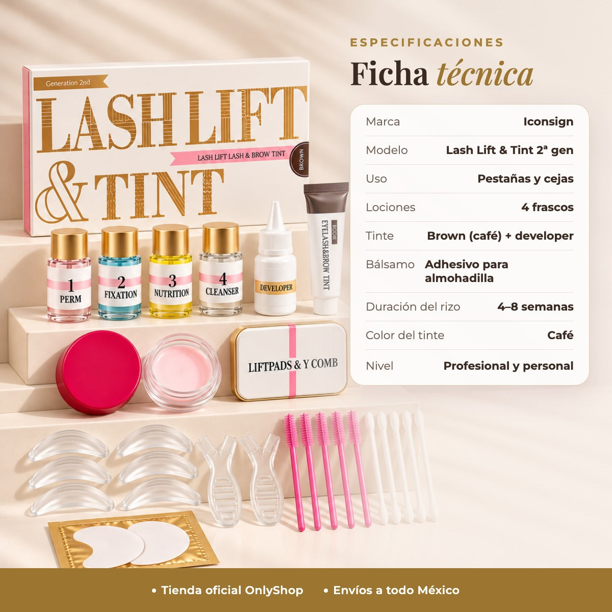 Kit Rizado Pestañas Lash Lifting Iconsign Pigmento Y Bálsamo