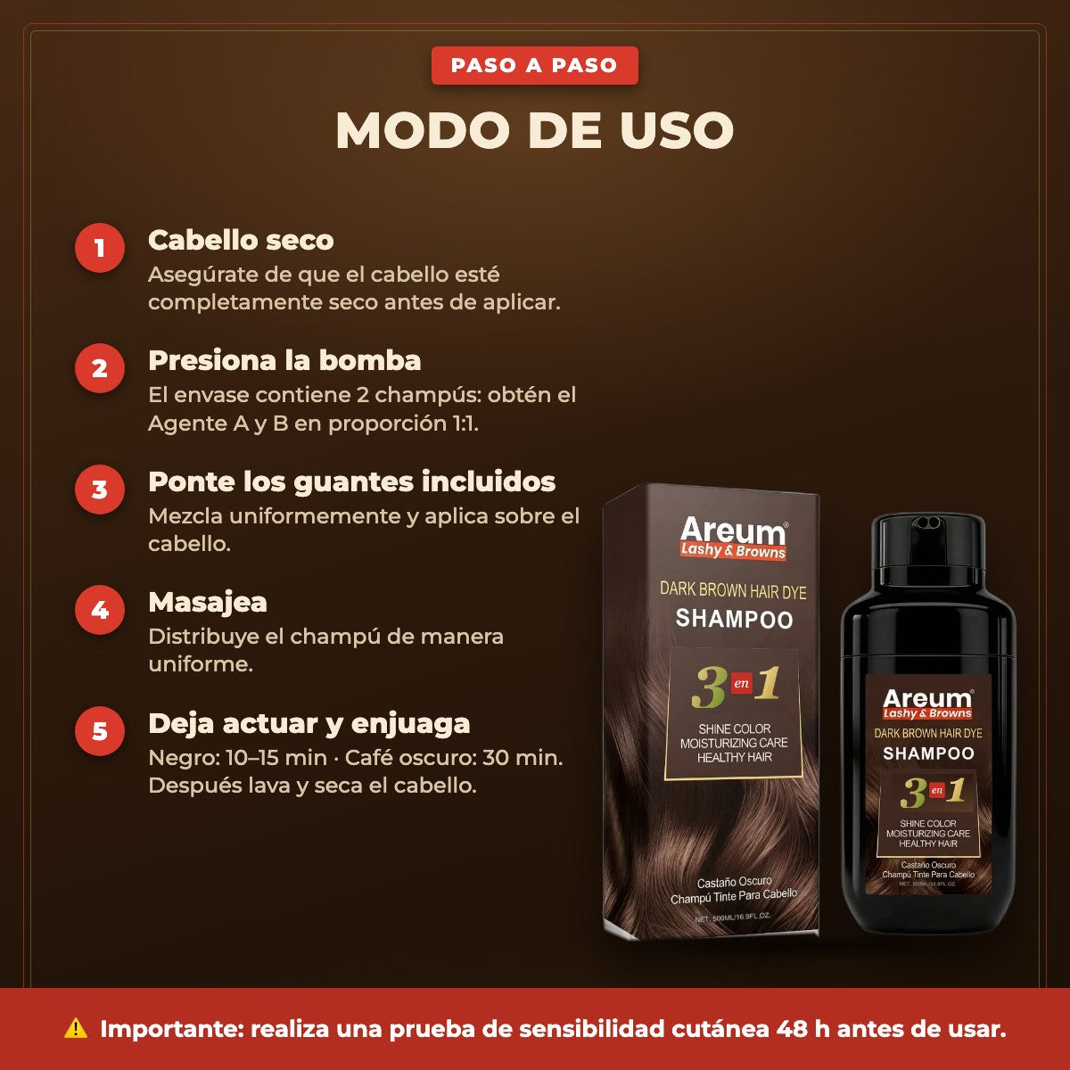 Caja Master 48 pzas Shampoo Tinte Areum