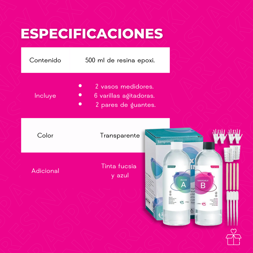 Resina Epoxica Cristal Trasparent Diy Arte Kit Epoxy 1:1 Color 1.1