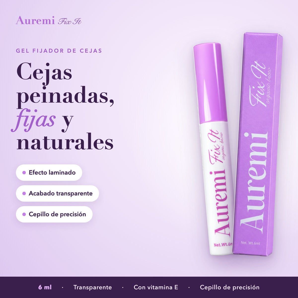 Cejas peinadas, fijas y naturales