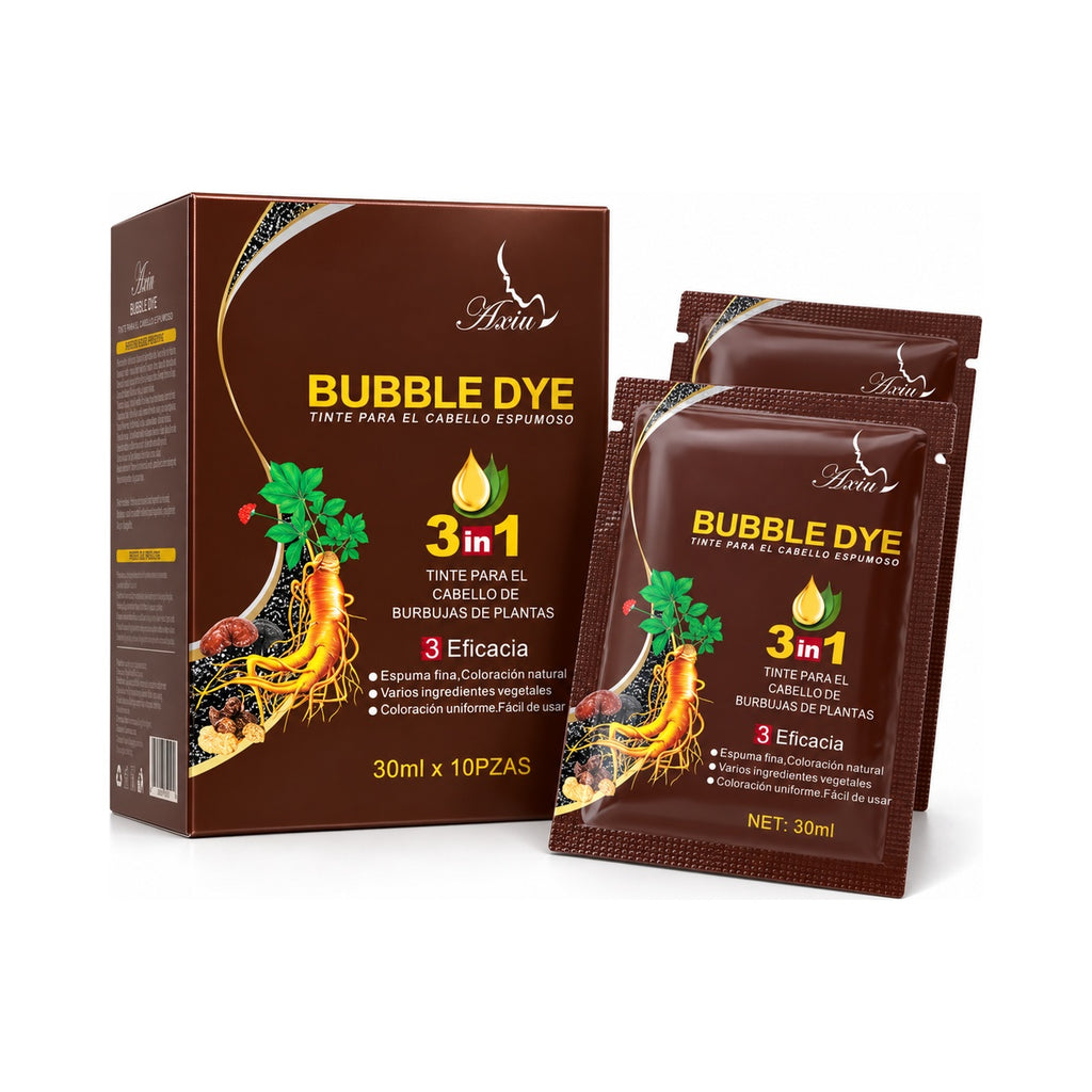 10 sobres shampoo tinte cubre canas color Café Oscuro