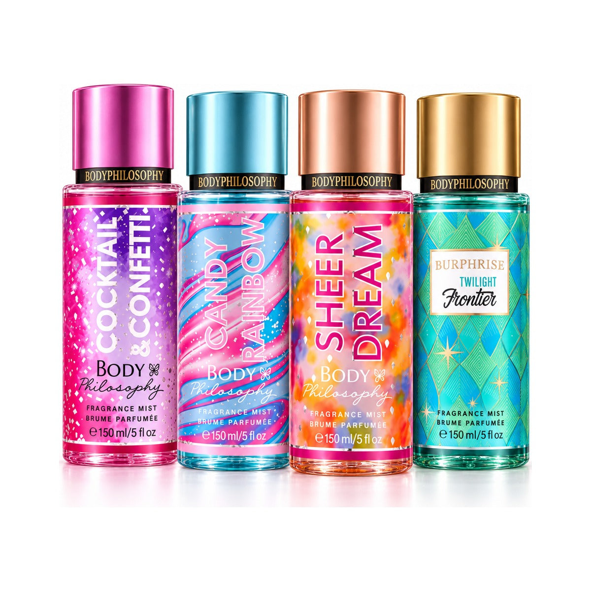Fragrance Mist pack 4 aromas: Cocktail Confetti, Candy Rainbow, Sheer Dream y Twilight Frontier