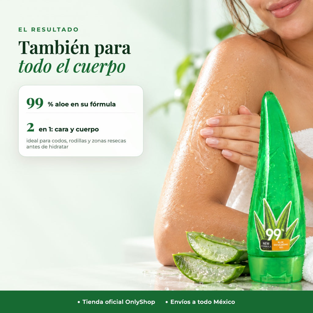 Gel de Aloe Vera 99% Limpiador y Exfoliante para Cara y Cuerpo — Uso en cuerpo | OnlyShop