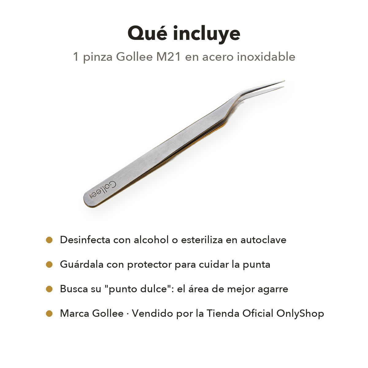 Pinza Aisladora para Extensiones de Pestañas Gollee M21 Phoenix