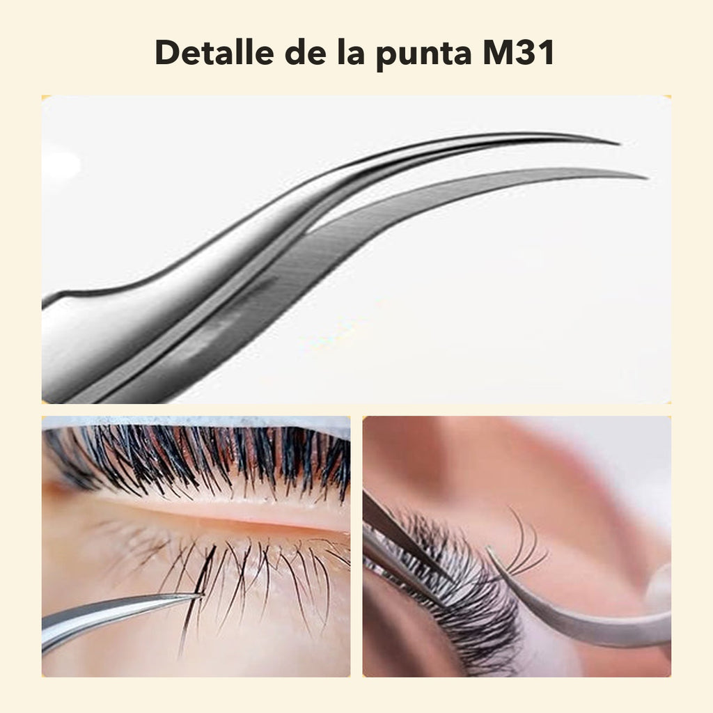 Pinza para Extensiones de Pestañas Inferiores Gollee M31 Lotus Tip