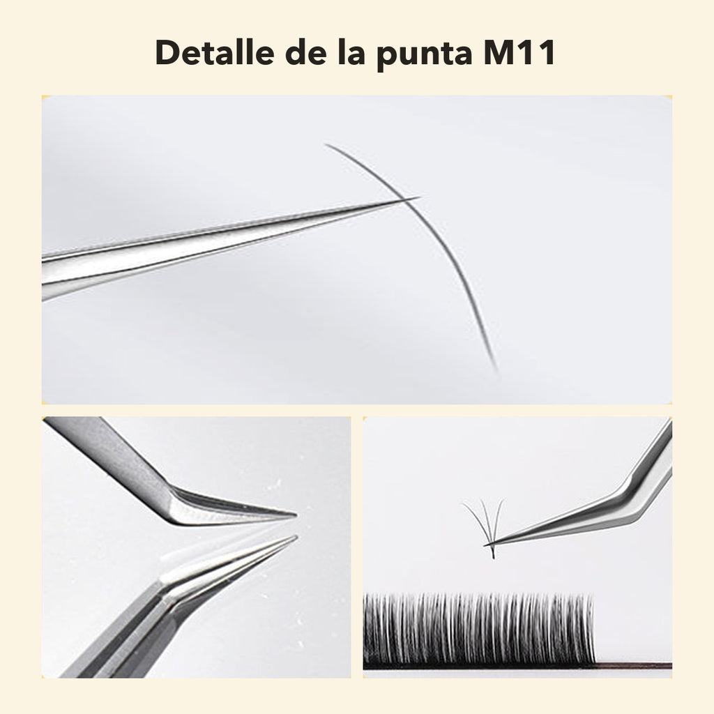 Pinza para Extensiones de Pestañas de Volumen Gollee M11 Golden Feather