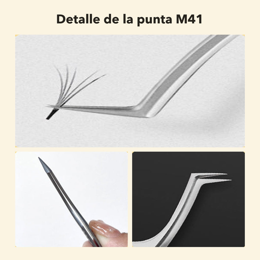 Pinza de Volumen para Extensiones de Pestañas Gollee M41 Fairy Finger 45°