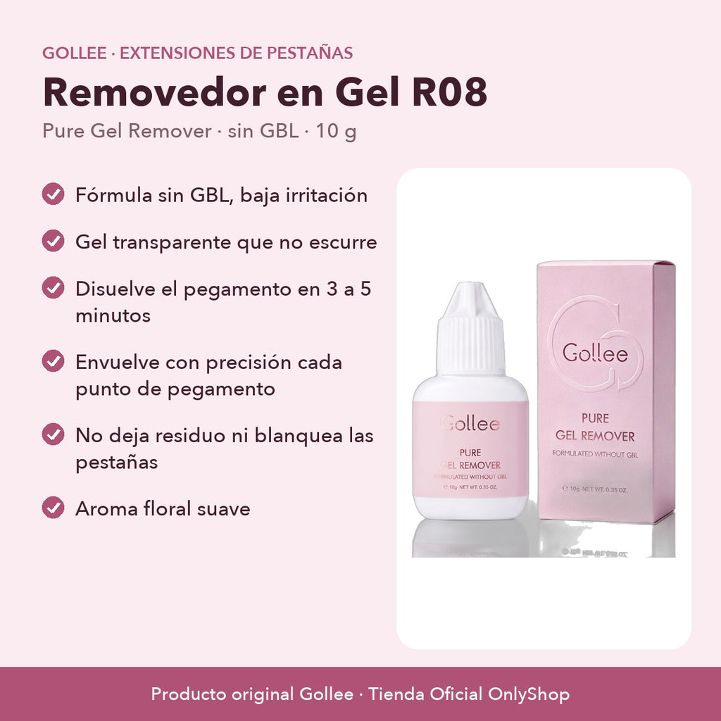 Removedor en Gel para Extensiones de Pestañas Gollee R08 sin GBL 10 g
