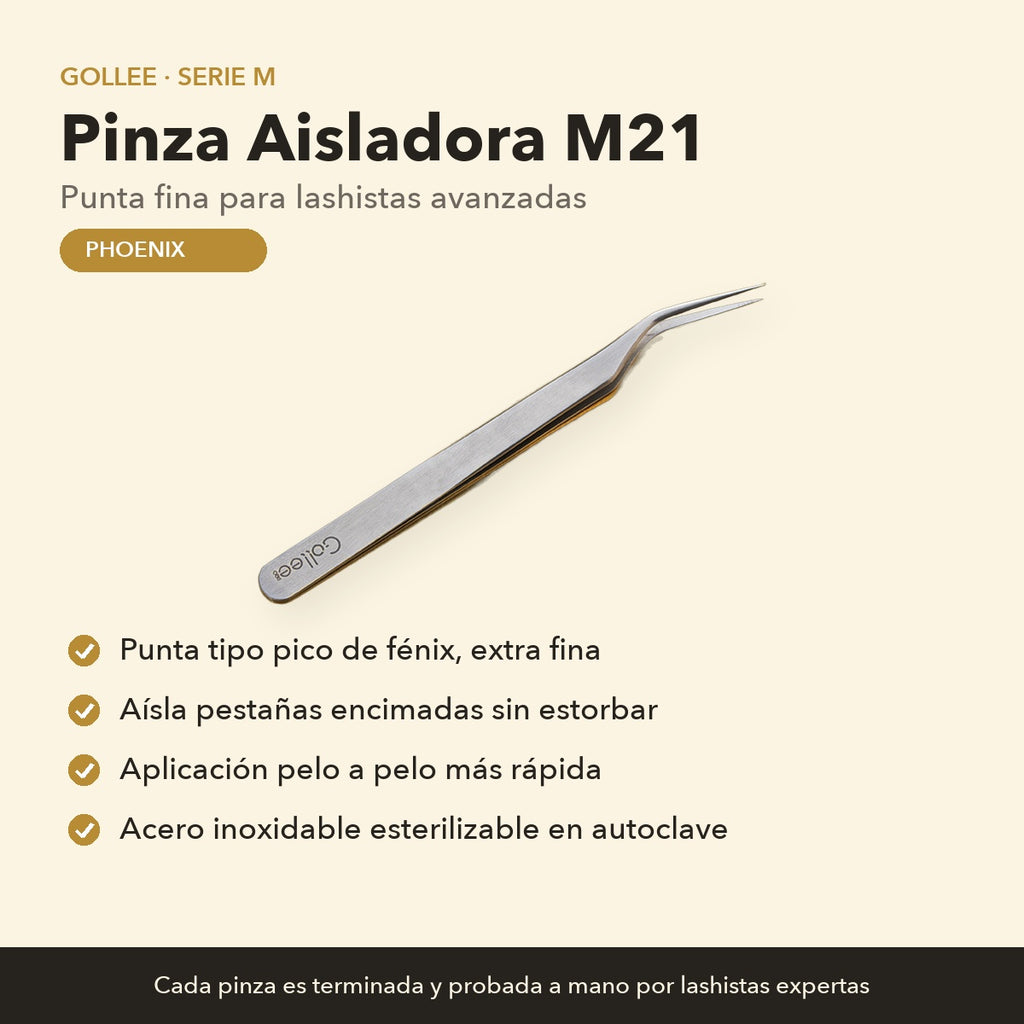 Pinza Aisladora para Extensiones de Pestañas Gollee M21 Phoenix