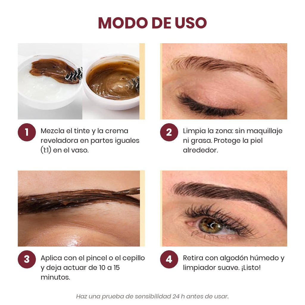 Tinte en crema para pestañas y cejas Gollee Lash & Brow Tint Kit Negro