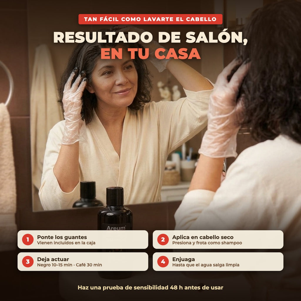 Shampoo Tinte Cubre Canas Areum 3 en 1 · 500 ml