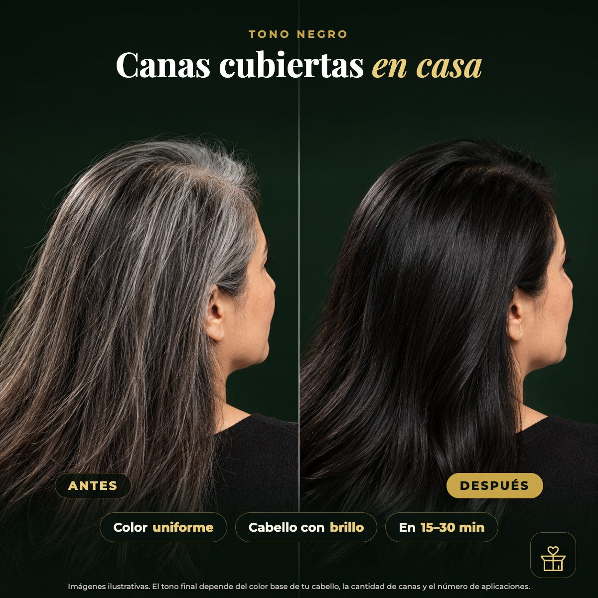 Antes y después tono negro