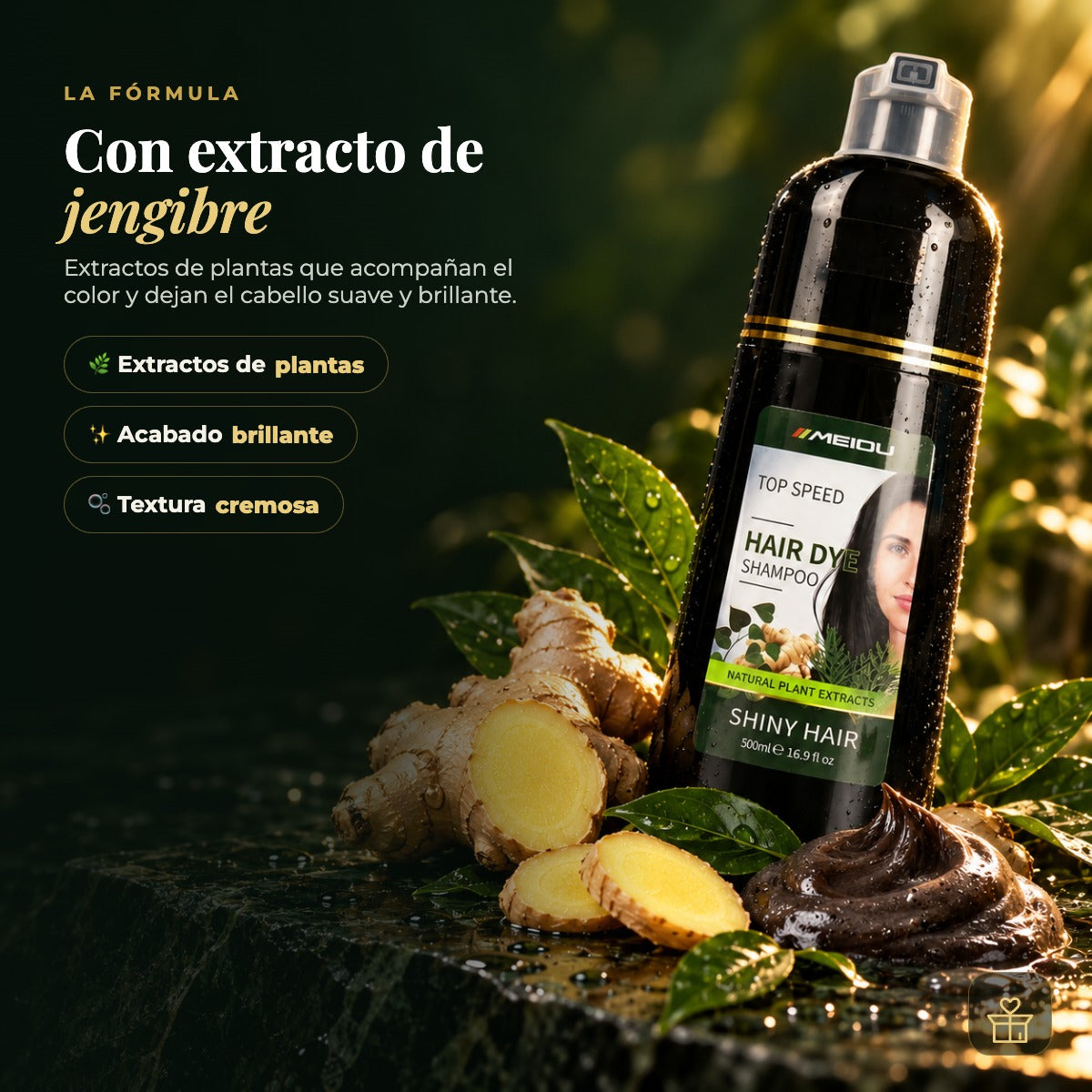 Shampoo tinte Meidu con extracto de jengibre