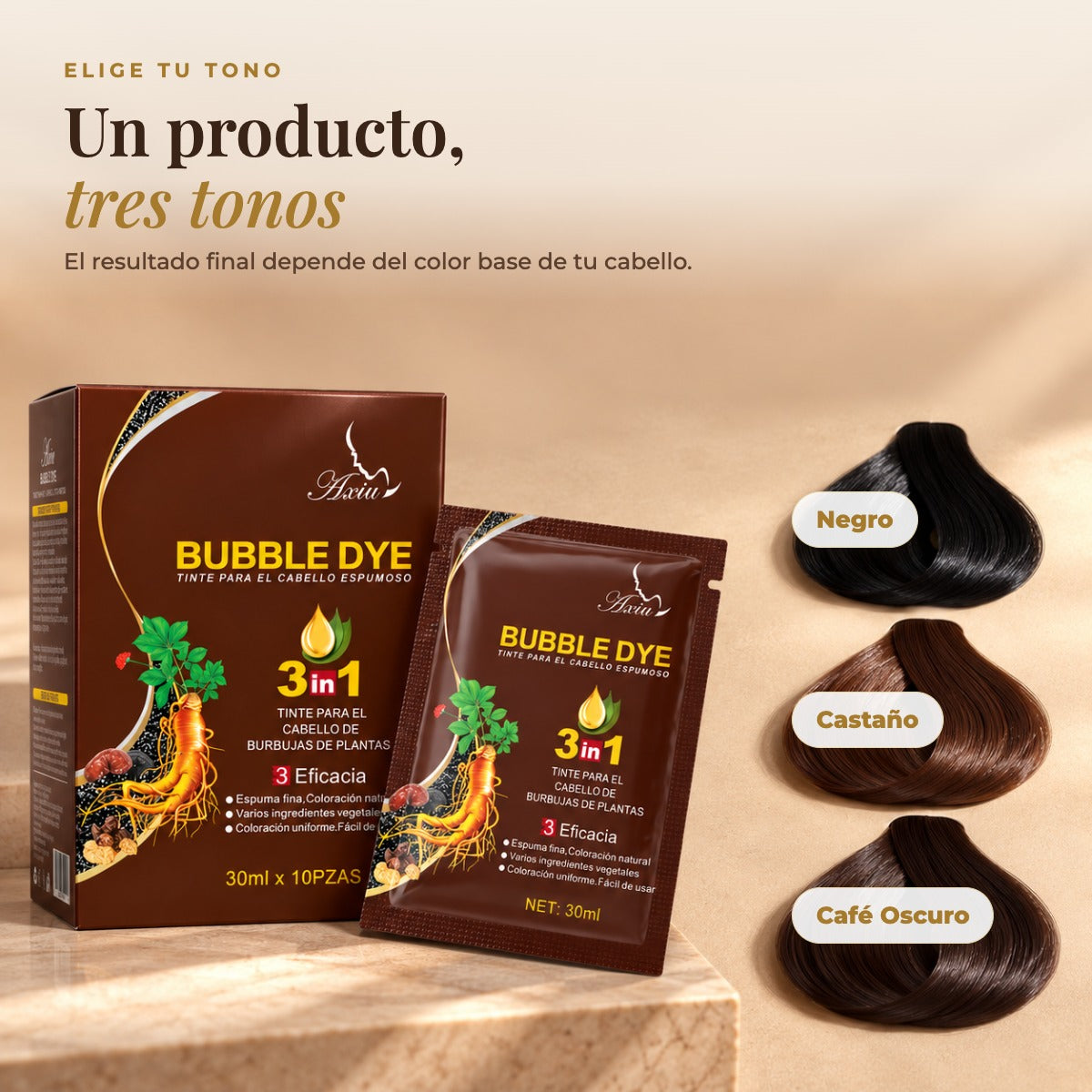 Tonos Negro, Castaño y Café Oscuro
