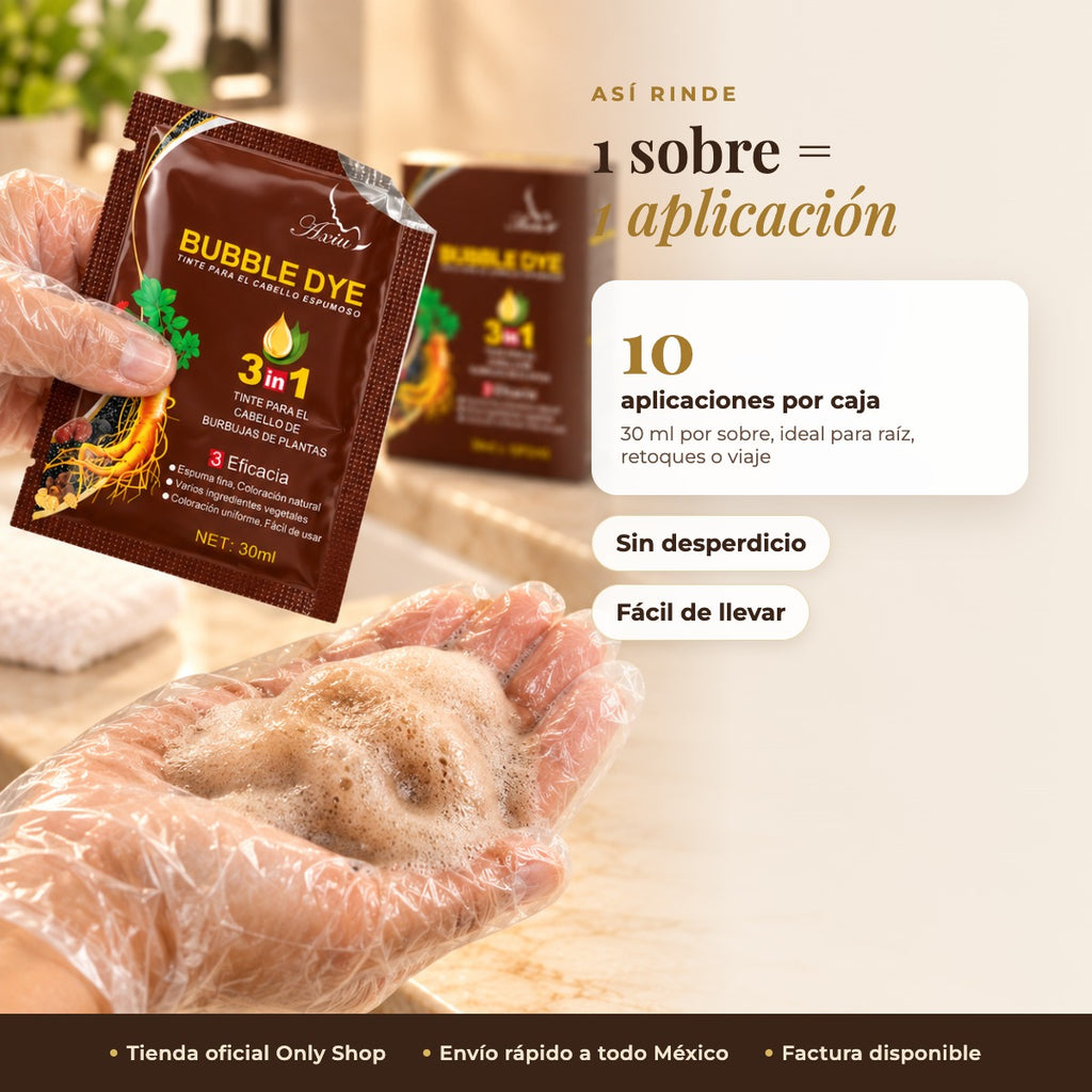 1 sobre = 1 aplicación, 10 por caja