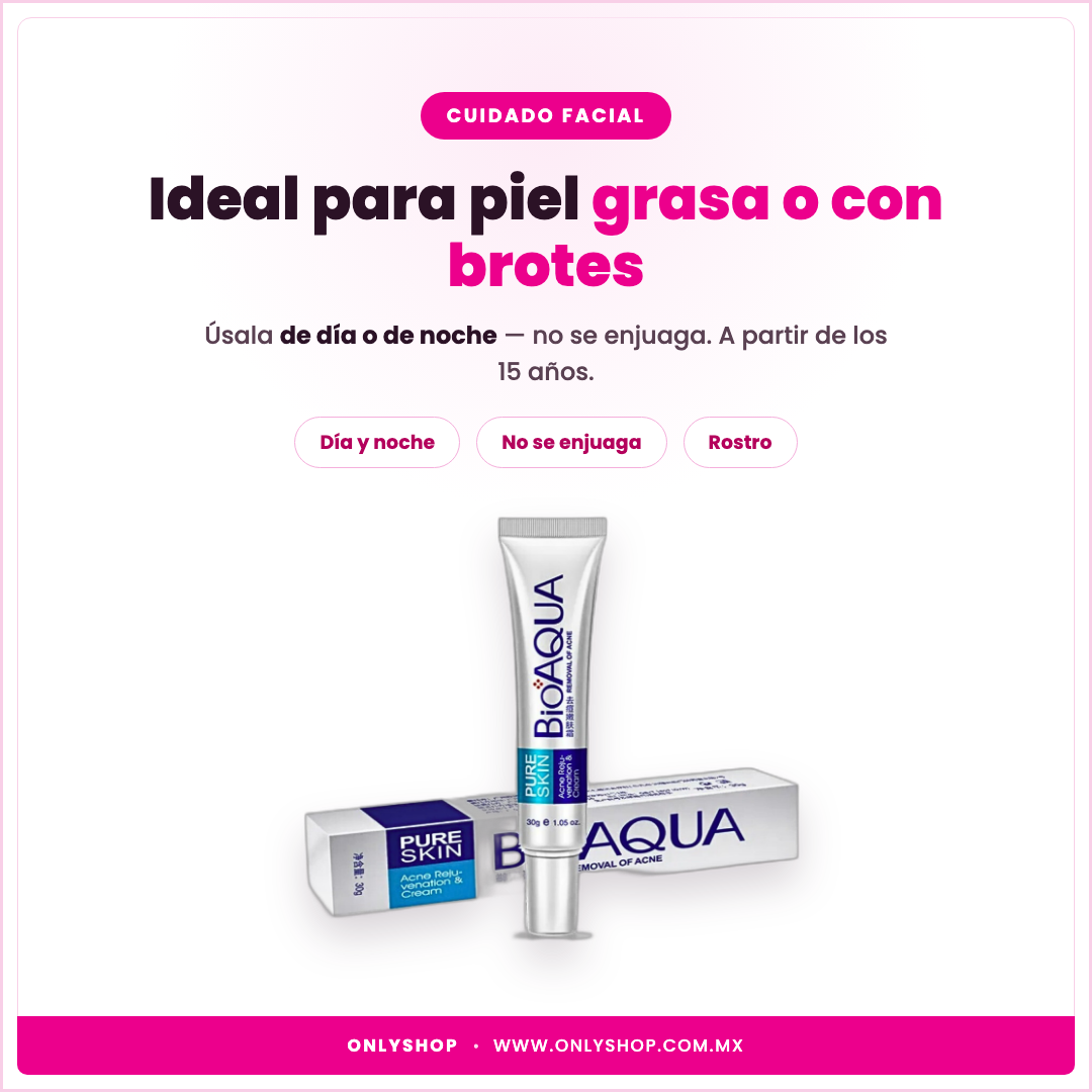 Crema Facial Pure Skin Bioaqua — ideal para | OnlyShop