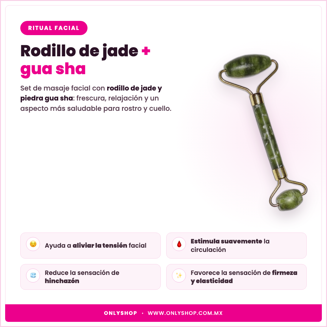 Rodillo de Jade y Gua Sha — descripción y beneficios | OnlyShop