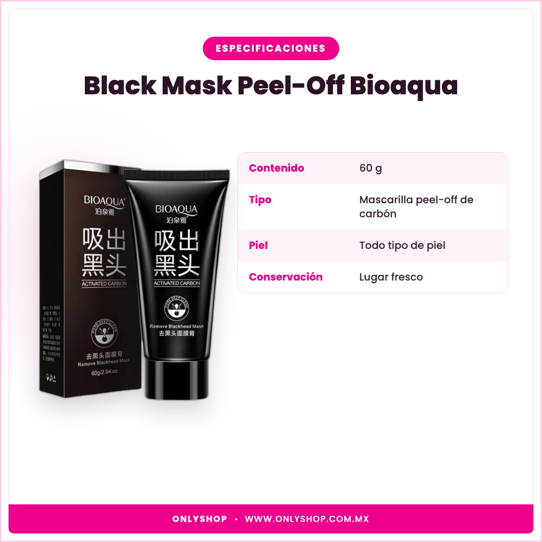 Black Mask Peel-Off Bioaqua — especificaciones | OnlyShop