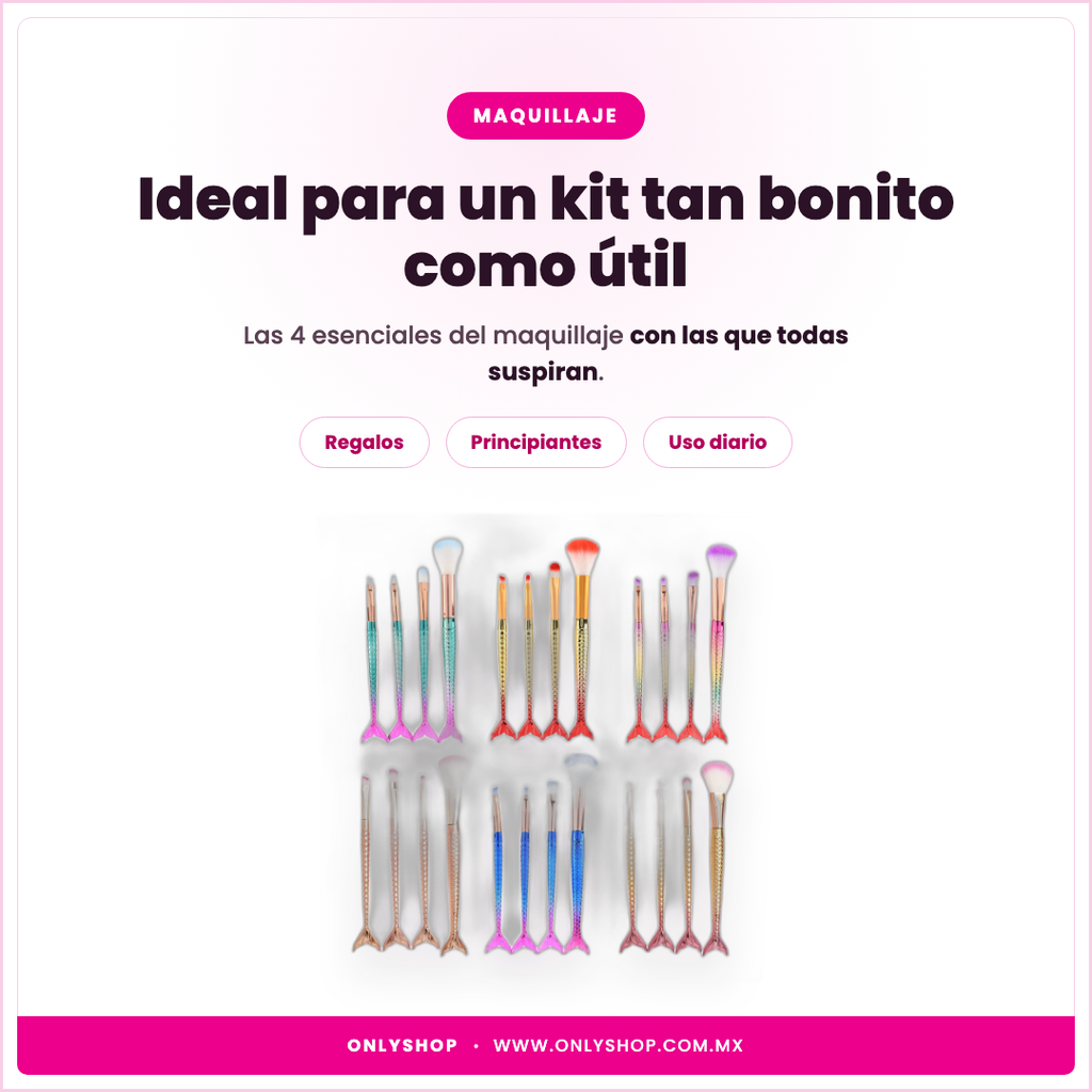 4 Brochas Cola de Sirena — ideal para | OnlyShop