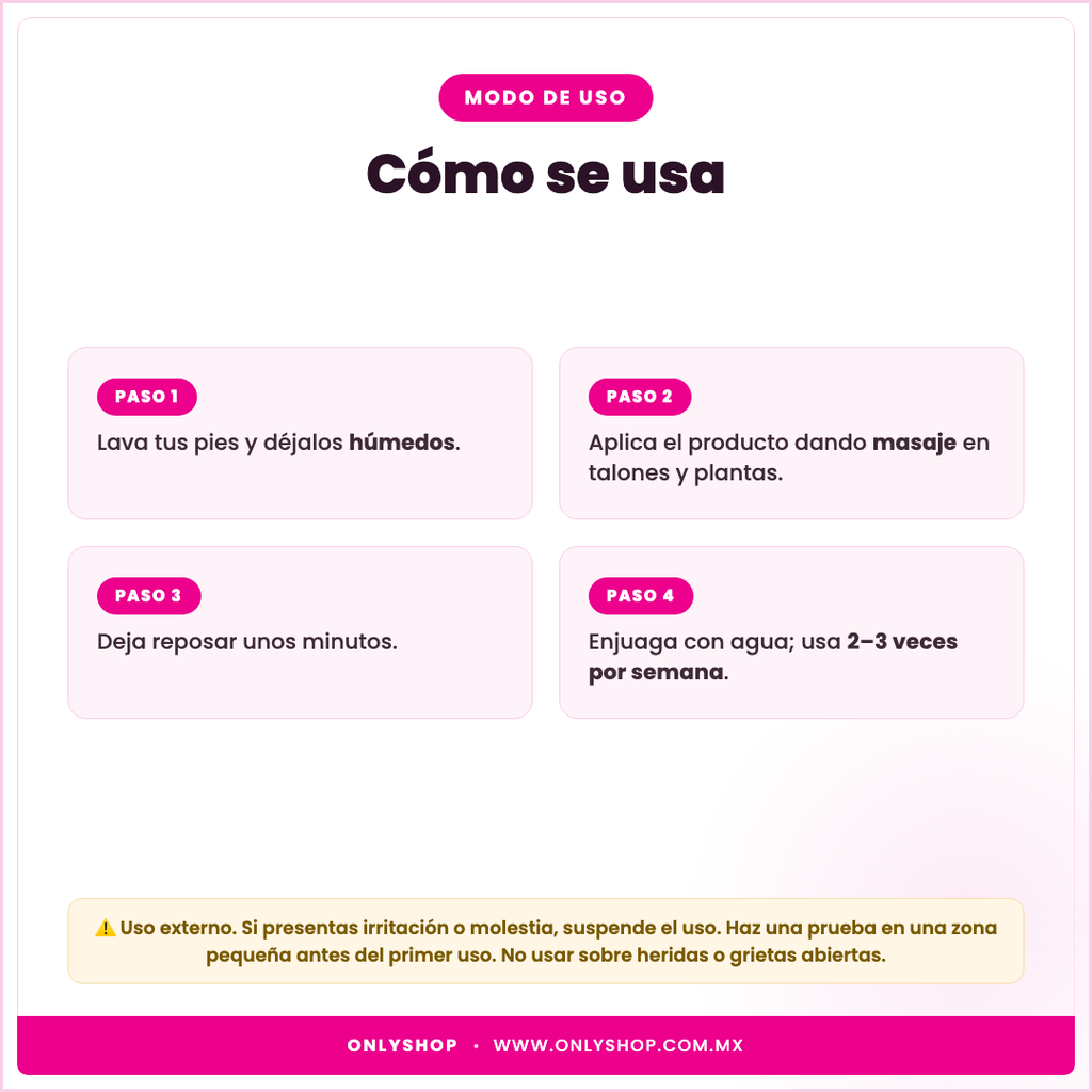 Exfoliante de Pies Axiu — modo de uso | OnlyShop