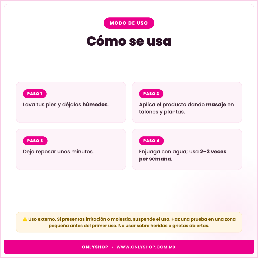 Exfoliante de Pies Axiu — modo de uso | OnlyShop