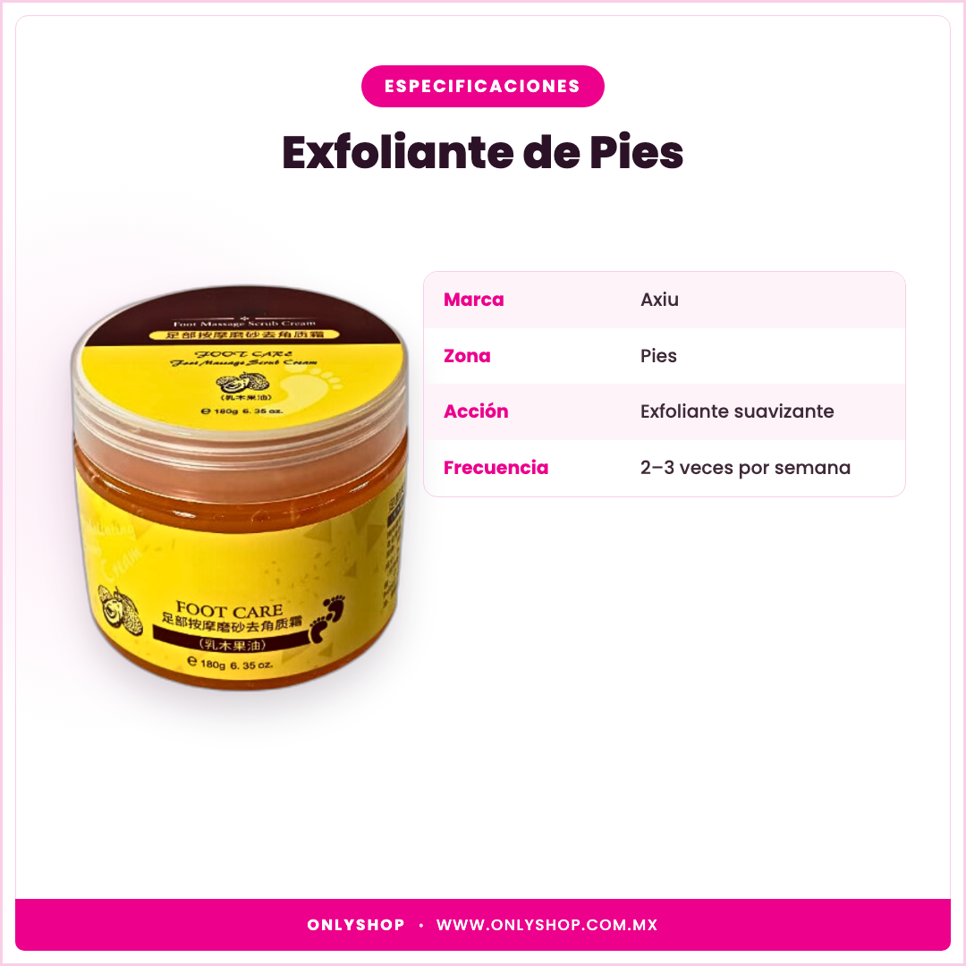 Exfoliante de Pies Axiu — especificaciones | OnlyShop
