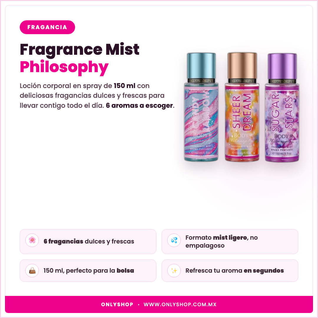 Fragrance Mist Philosophy — descripción y beneficios | OnlyShop