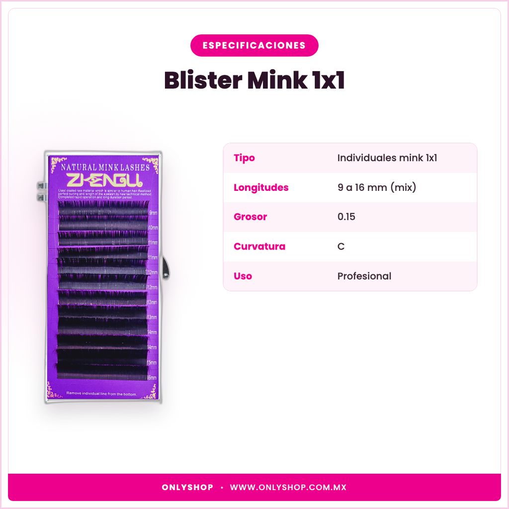 Blister Mink 1x1 — especificaciones | OnlyShop