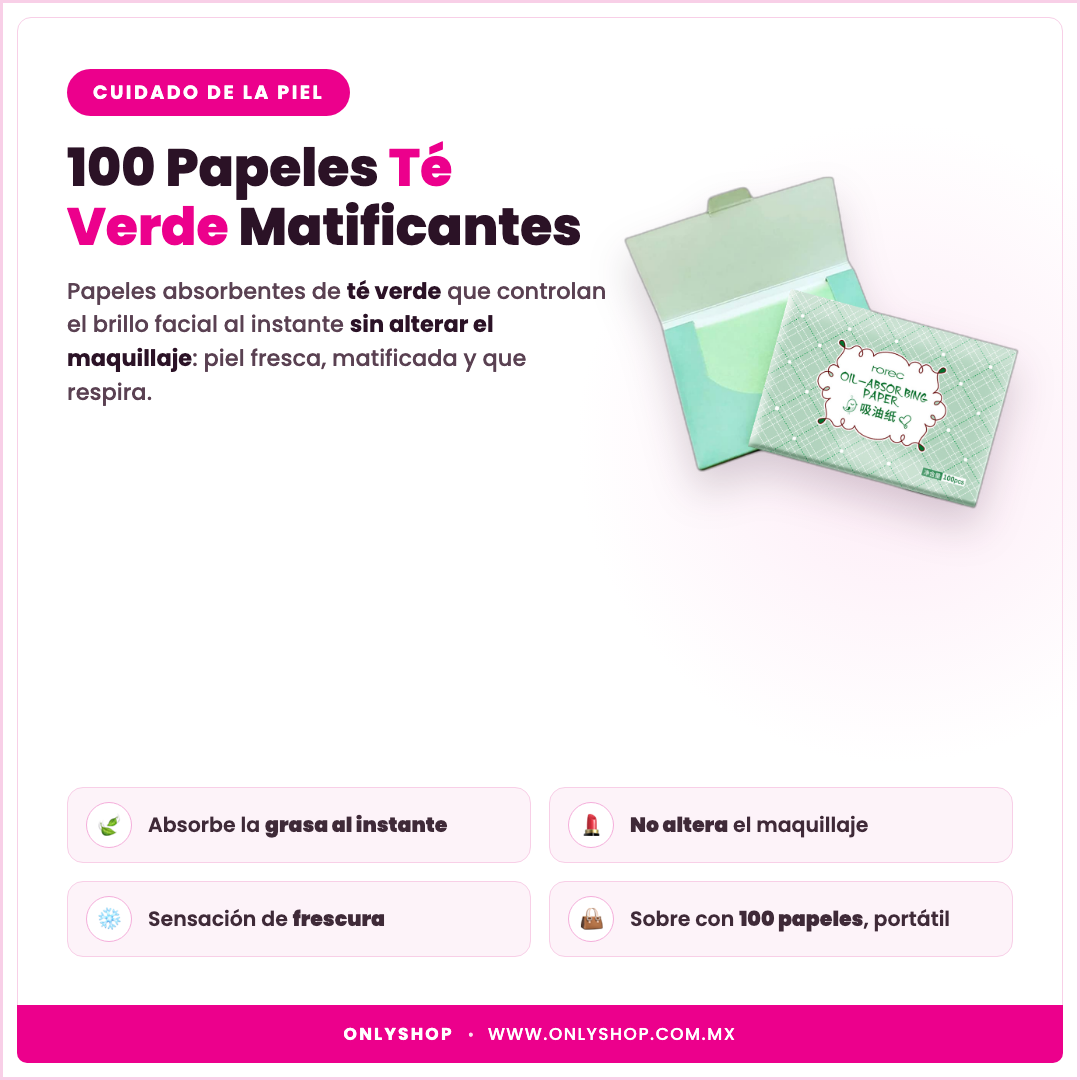 100 Papeles Té Verde — descripción y beneficios | OnlyShop