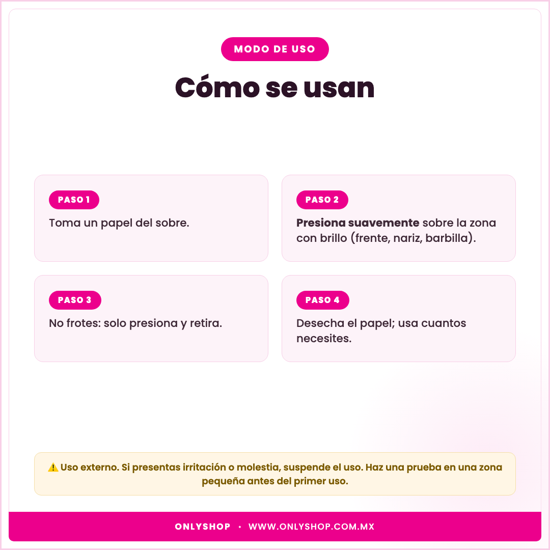 100 Papeles Té Verde — modo de uso | OnlyShop