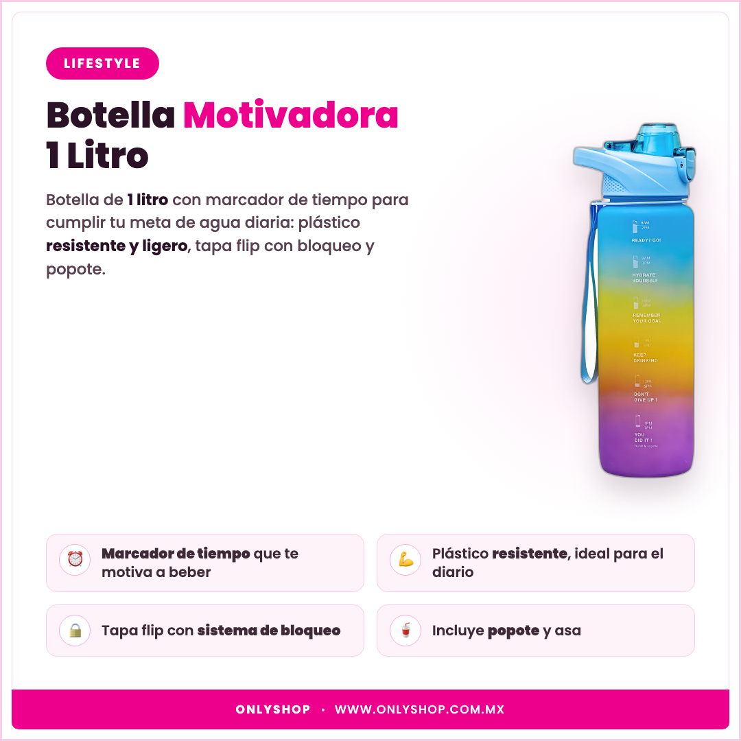 Botella Motivadora 1L — descripción y beneficios | OnlyShop