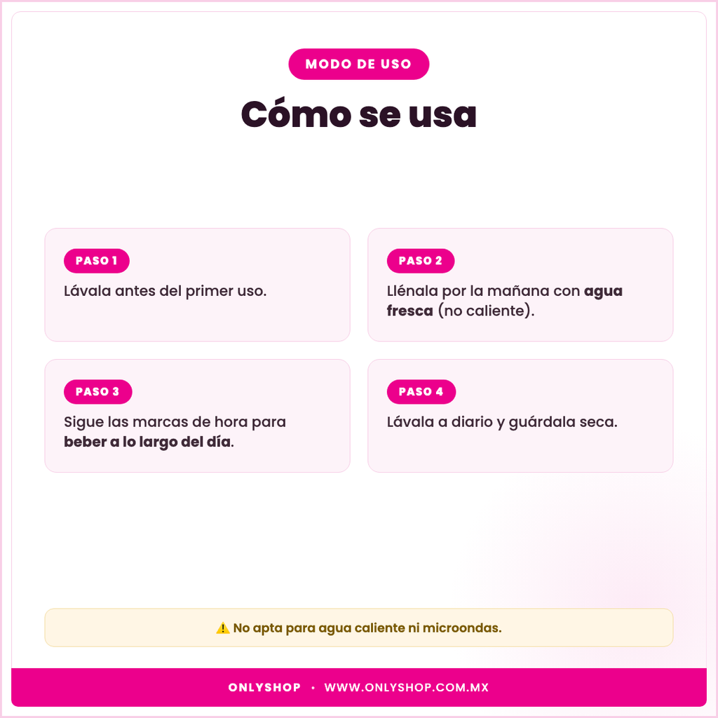 Botella Motivadora 1L — modo de uso | OnlyShop