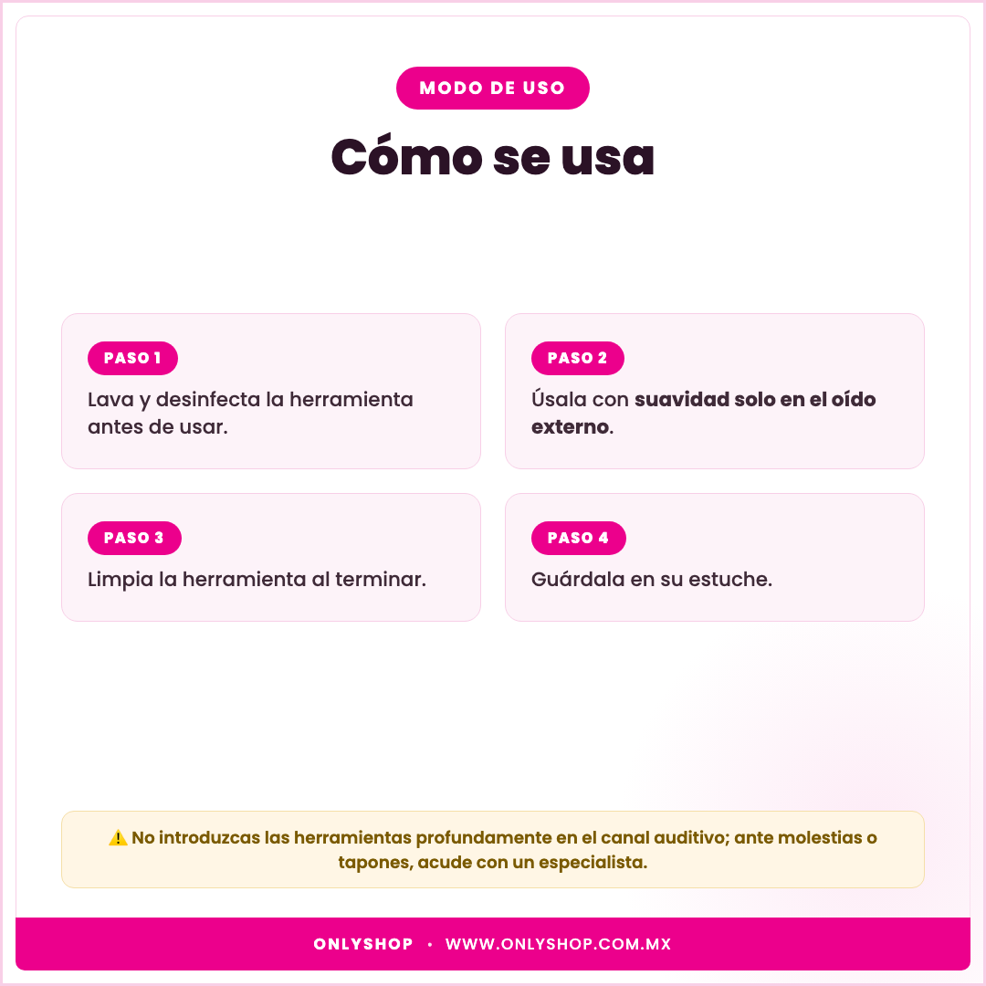 Set Limpieza de Oídos — modo de uso | OnlyShop