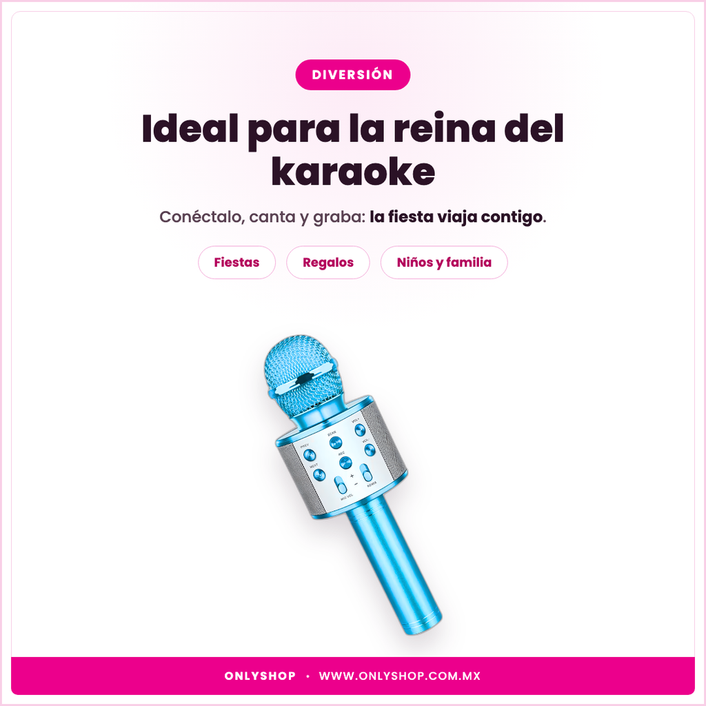Micrófono Karaoke Bluetooth — ideal para | OnlyShop