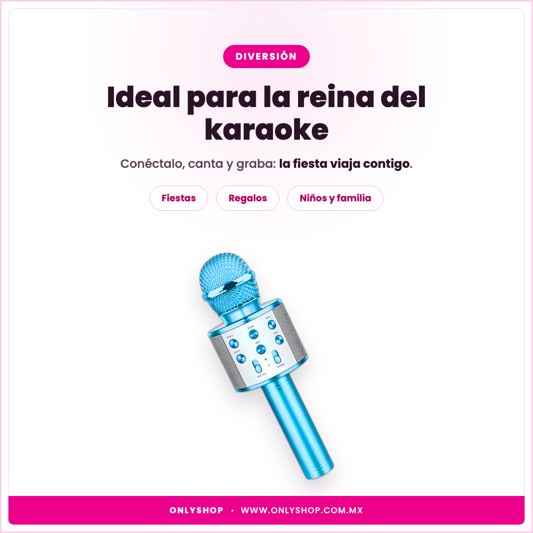 Micrófono Karaoke Bluetooth — ideal para | OnlyShop