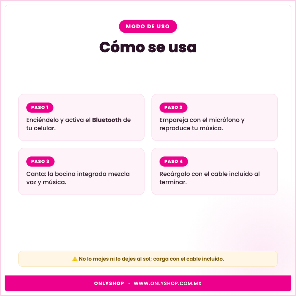 Micrófono Karaoke Bluetooth — modo de uso | OnlyShop