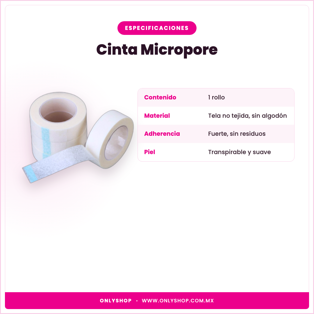 Cinta Micropore — especificaciones | OnlyShop